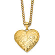 Stainless Steel Polished Yellow IP-plated Heart Locket 24in  Necklace
