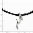 Stainless Steel Pendant on Black Wire Cord 18in Necklace