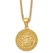Stainless Steel Polished & Textured Yellow IP Lady of Guadalupe Necklace