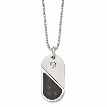 Stainless Steel Dog Tag Heart Convertible Pendant Necklace