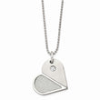 Stainless Steel Dog Tag Heart Convertible Pendant Necklace