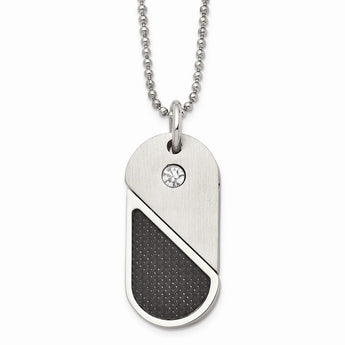 Stainless Steel Dog Tag Heart Convertible Pendant Necklace