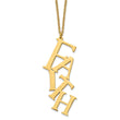 Stainless Steel Polished Yellow IP-plated FAITH w/2in ext 16in Necklace