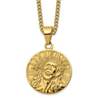 Stainless Steel Polished Yellow IP-plated Jesus 24in Necklace