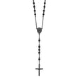Stainless Steel Polished Black IP-plated 30in Rosary