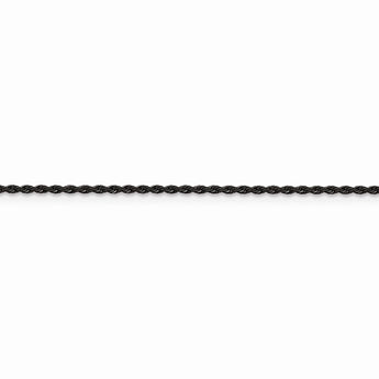 Stainless Steel Polished Black IP-plated 1.5mm 24in Rope Chain