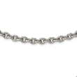 Stainless Steel Polished and Textured 7mm Cable Chain 24in Necklace
