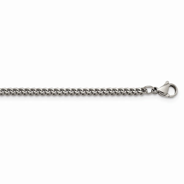 Stainless Steel Polished 2.5mm 24in Franco Chain