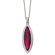 Stainless Steel Polished Red Crystal & Preciosa Crystal w/2in ext Necklace