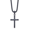 Stainless Steel Polished Dark Grey IP-plated 24in Cross Necklace