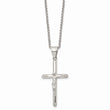 Stainless Steel Polished 22in Crucifix Necklace