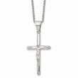 Stainless Steel Polished 22in Crucifix Necklace