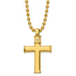 Stainless Steel Polished Yellow IP-plated Cross 22in Necklace