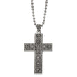 Stainless Steel Antiqued and Polished Cross 22in Necklace