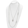Stainless Steel Polished Leaf Double Strand 25.5in Necklace