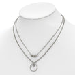 Stainless Steel Polished 2 Strand w/1.75in ext 16.5in Necklace