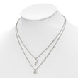 Stainless Steel Polished 2 Strand Disc & Beads w/2in ext 16.5in Necklace