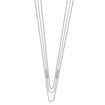 Stainless Steel Polished Infinity Sign 3-Strand 36in Necklace