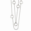 Stainless Steel Polished with Circles 2-Strand 31in Necklace