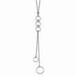 Stainless Steel Polished with Circle Dangles w/2in ext 23in Necklace