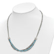 Stainless Steel Polished Reconstructed Turquoise w/2in ext 20.75in Necklace
