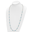 Stainless Steel Polished Reconstructed Turquoise w/1.75in ext Necklace