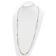 Stainless Steel Polished with Multi-colored Agate 35.5in Necklace