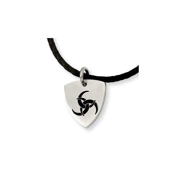 Stainless Steel Enameled Pendant Necklace