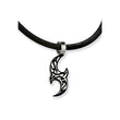 Stainless Steel and Black Color IP-plated Tribal Design Pendant Necklace