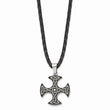 Stainless Steel Enameled Celtic Cross Pendant 18in Necklace