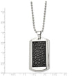 Stainless Steel Stingray Patterned Dog Tag 24in Necklace