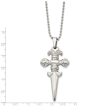 Stainless Steel Dagger 24in Necklace