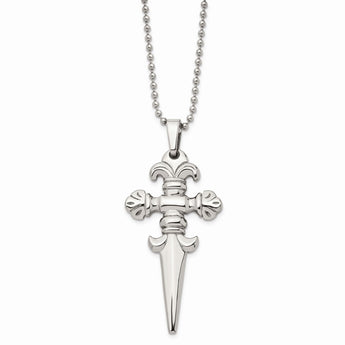 Stainless Steel Dagger 24in Necklace