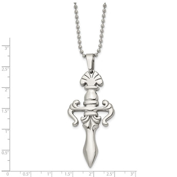 Stainless Steel Dagger 24in Necklace