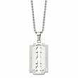 Stainless Steel 1/20ct. Diamond Razor Blade 24in Necklace