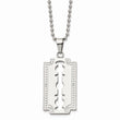 Stainless Steel 1/20ct. Diamond Razor Blade 24in Necklace