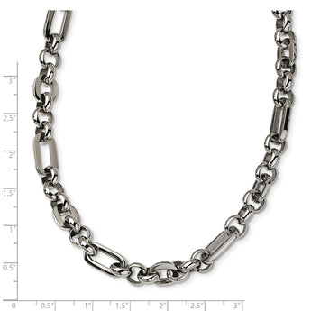 Stainless Steel Fancy Link 18in Necklace