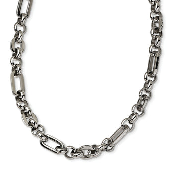 Stainless Steel Fancy Link 18in Necklace