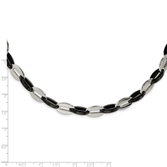 Stainless Steel Black IP plated Fancy 24in Necklace