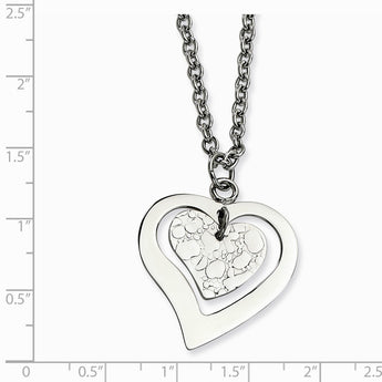 Stainless Steel Heart with extender Necklace