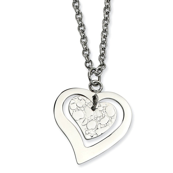 Stainless Steel Heart with extender Necklace