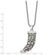 Stainless Steel Antiqued Fancy Claw Pendant Necklace