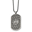 Stainless Steel Black Plating Peace Symbol Dog Tag 24