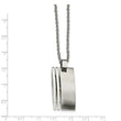 Stainless Steel Brushed Pendant 22in Necklace