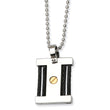 Stainless Steel Black IP & Gold lPG-plated Square 22in Necklace