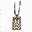 Stainless Steel Swirls Brown IP-plated 24in Necklace