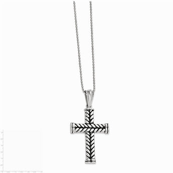 Stainless Steel Black Plated Cross Pendant