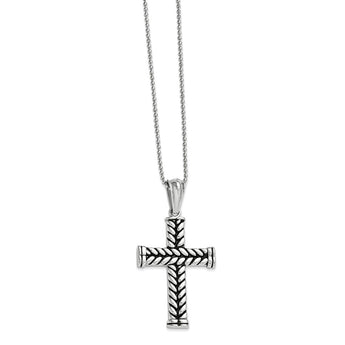 Stainless Steel Black Plated Cross Pendant