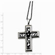 Stainless Steel Fancy Cross w/ CZ 24in Necklace