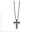 Stainless Steel IP Black-plated Cross Necklace